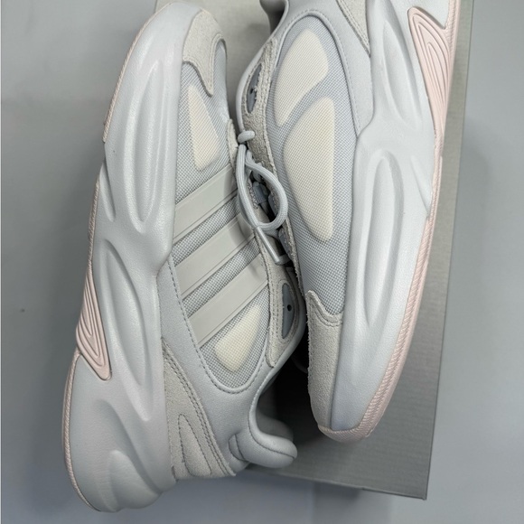 adidas Gray and Pink Athletic Shoes with Cushioned Midsole - Picture 5 of 9